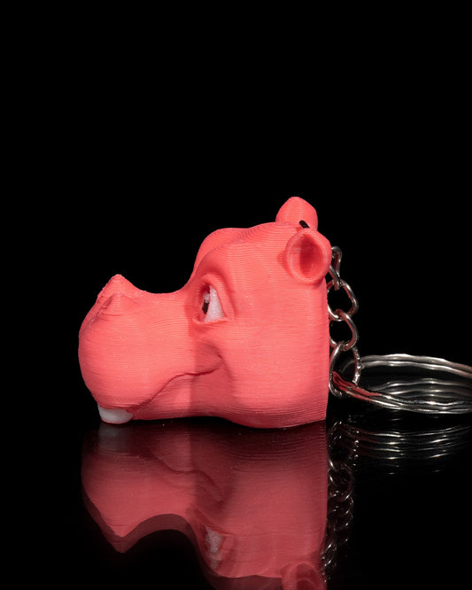 3D printed hippo keychain