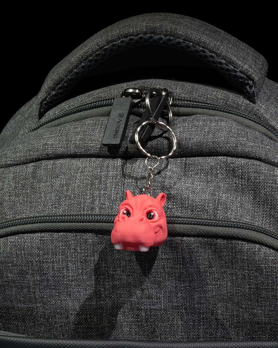 3D printed hippo keychain