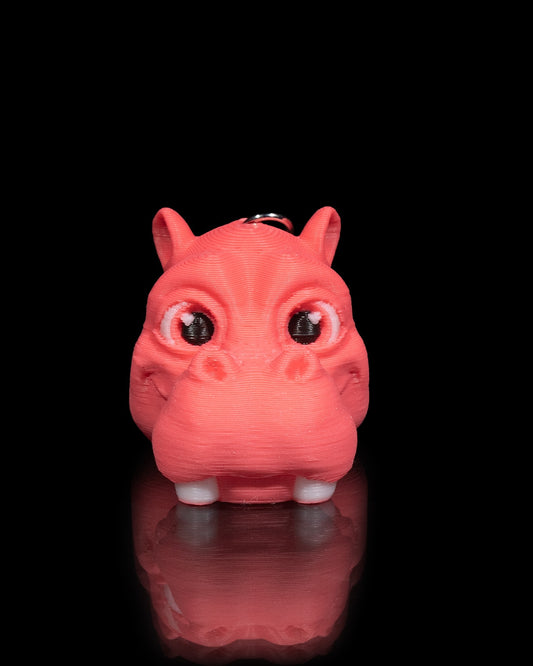 3D printed hippo keychain
