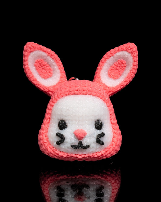 Adorable 3d printed crochet bunny keychain